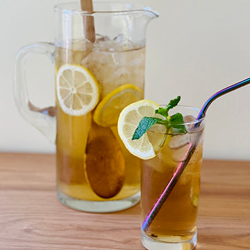 Iced tea pitcher and glass