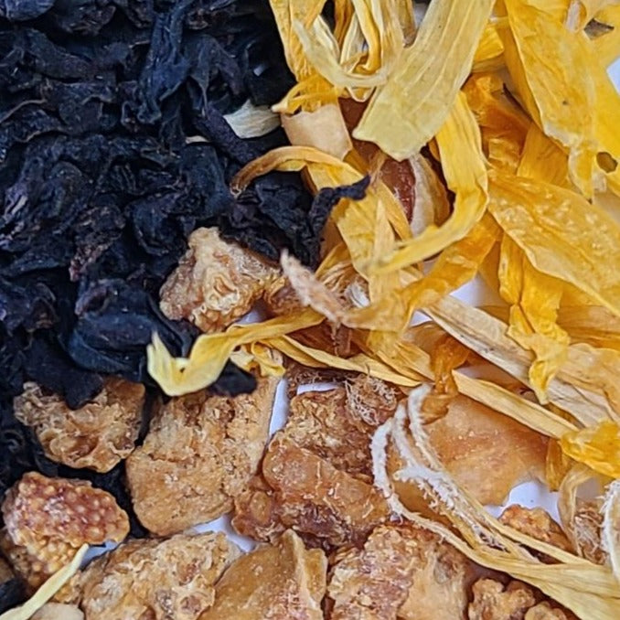 Ceylon mango tea, orange peel, calendula